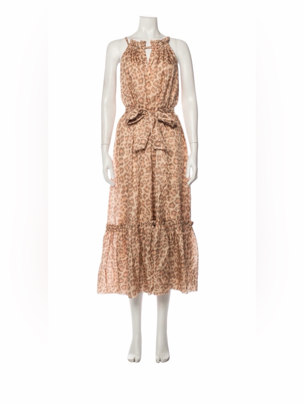 Zimmermann Silk Leopard Print Maxi Dress Size 3 . Missing Belt.